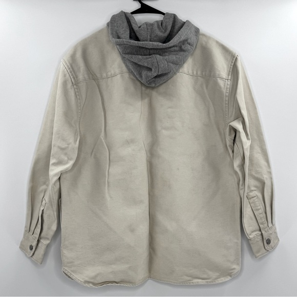 Levi’s Hooded Jackson Overshirt Heavyweight Jean Jacket, Beige Sand, Size L, NWT - Picture 6 of 16